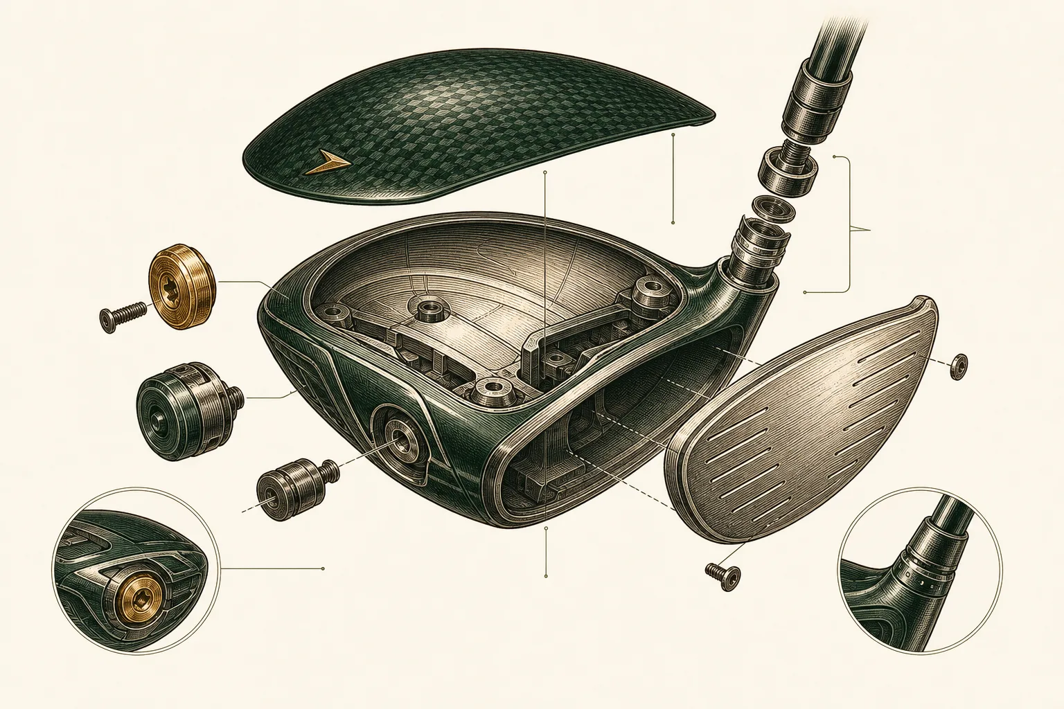 Engraved plate for Drivers: Loft, Forgiveness, and the Myths