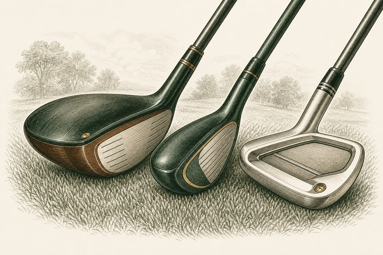 Engraved plate for Fairway Woods vs Hybrids vs Driving Irons