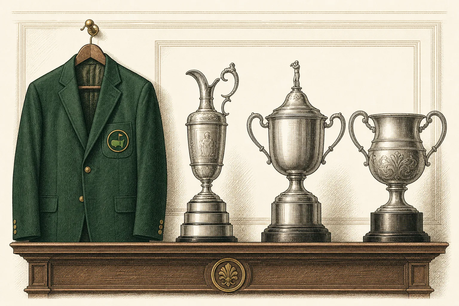 Engraved plate for The Majors and the Courses That Host Them