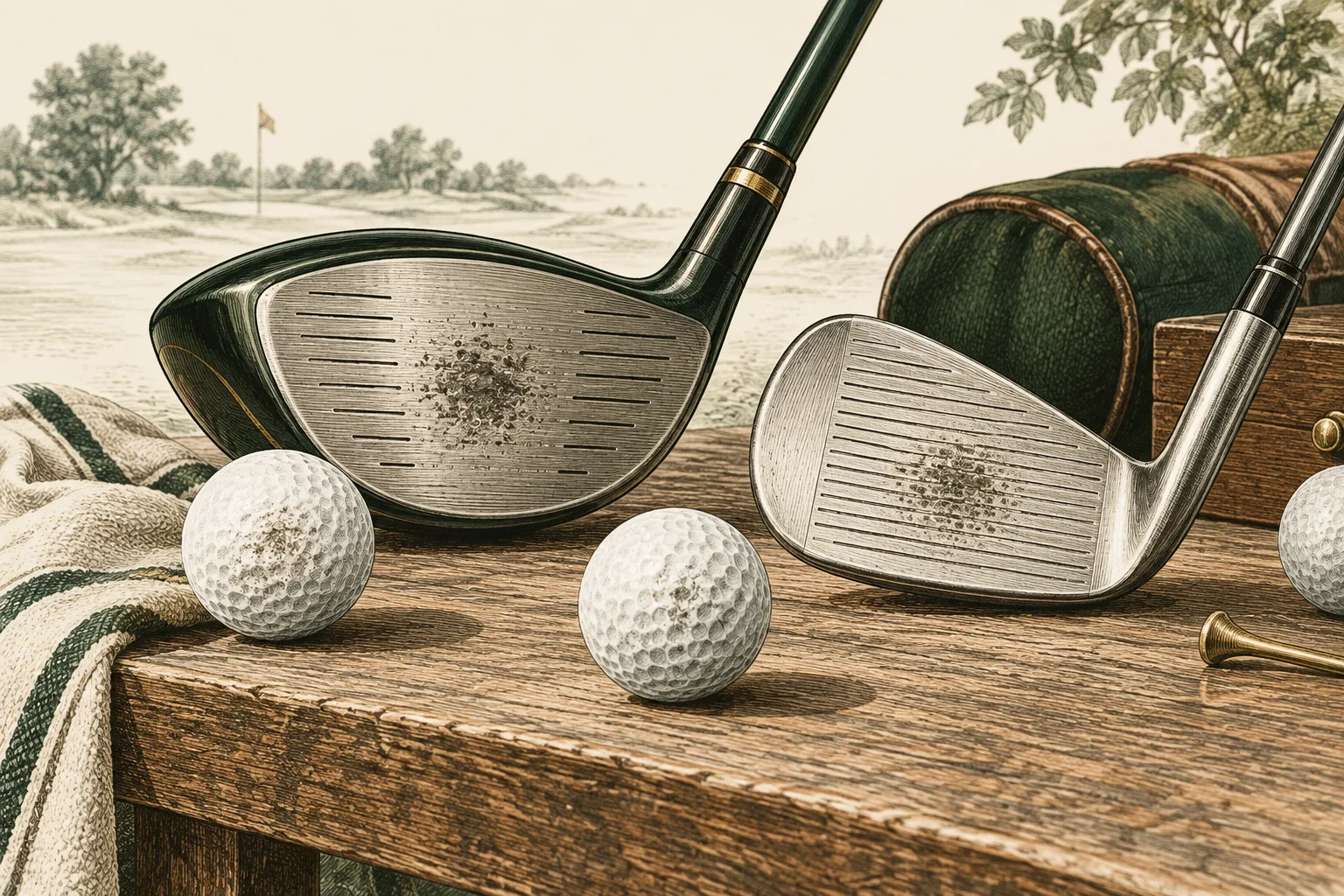 Engraved plate for Purest Strike: why 1.49 with a driver and 1.22 with a wedge are both perfect