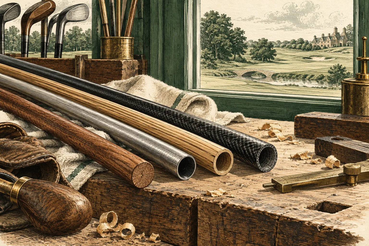 Engraved plate for From Hazel to Carbon: 300 Years of Golf Shaft Hype Cycles